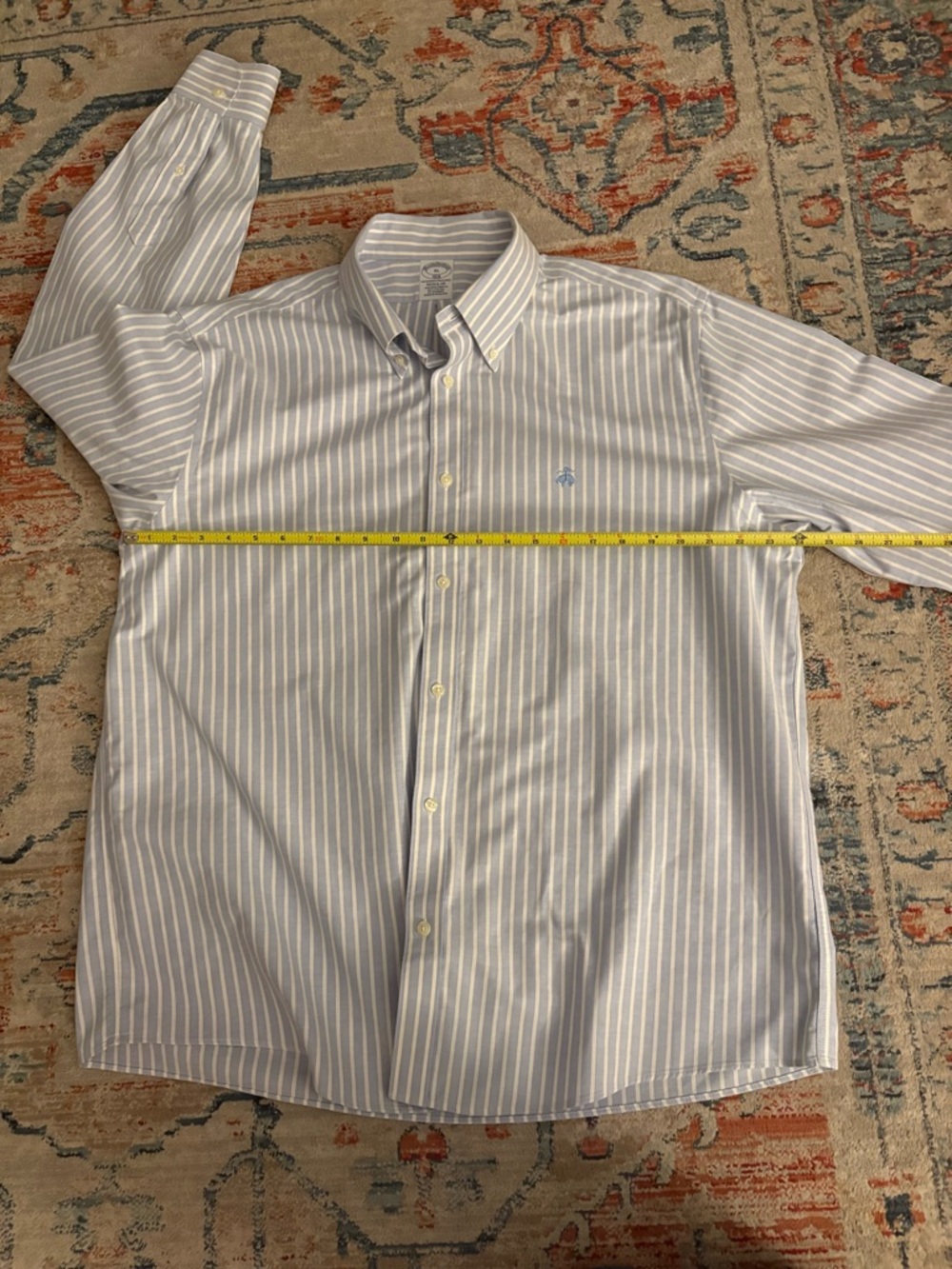 Brooks Brothers Men’s Button Down Dress Shirt XL Original Polo Shirt Blue Stripe - Picture 8 of 9